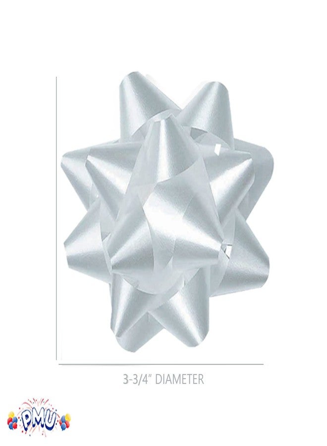 PMU Decorative Star Gift Bows 3-3/4 Inch Medium White (12/Pkg) Pkg/1 - Image 5